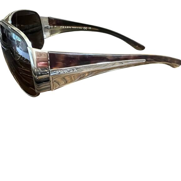 PRADA Unisex Oversized Aviator Sunglasses SPR 75G with Prada Sunglass Case - Picture 2 of 10